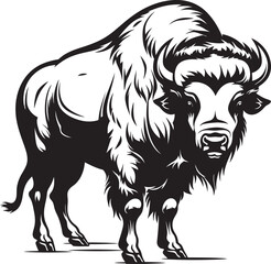 The Stoic Guardian Black Bison Logo Unleash the Power Black Bison Vector Design