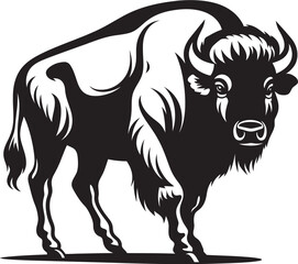 From Plains to Logo Black Bison Iconography The Essence of the Wild Black Bison Vector Graphic