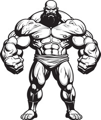 The Schwarz enegger Silhouette A Symbol of Power and Unkown Potential The Iron Giant A Black and White Bodybuilder Caricature