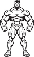 Fototapeta premium Iron Will, Inked Image Celebrating the Strength Within Building Dreams in Black and White This Caricature Motivates Your Hustle