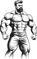 Flex and Furious Playful Bodybuilder Vector Logo The Unflexibly Entertaining Black Bodybuilder Caricature