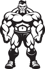 The Inked Titan A Vector Icon of Triumphant Transformation Lifting Lines A Graphic Depiction of Dedication and Determination