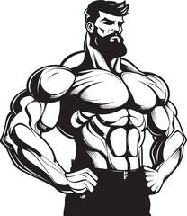 Building a Better You A Bodybuilder Caricature for Fitness Fanatics The Schwarz enegger Silhouette A Symbol of Self Improvement and Success