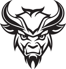 Hooves and Hustle A Bull Mascot for Ambitious Enterprises Charging Forward A Bull Head Icon for Determined Brands