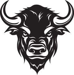 Stoic and Stylish A Modern Bull Mascot for the Ages Bovine Bliss A Peaceful Bull Head for Tranquil Brands