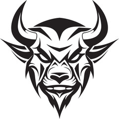 Moo velous Mascot A Black and White Bull Head with Personality Unleash the Moo mentum A Powerful Mascot Icon