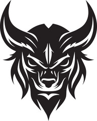 Horned Hero A Classic Mascot with Modern Appeal Bovine Boss A Bold Black and White Bull Head