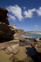 rocks on the beach Spiaggia di Porto Ferro. Sassari, Sardegna, Italia