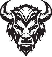 Moo velous Mascot A Black and White Bull Head with Personality Unleash the Moo mentum A Bold Black and White Bull Icon