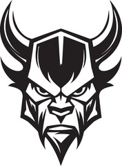 Bovine Boss A Bold Black and White Bull Head Headstrong and Heartfelt A Bull Mascot with Character