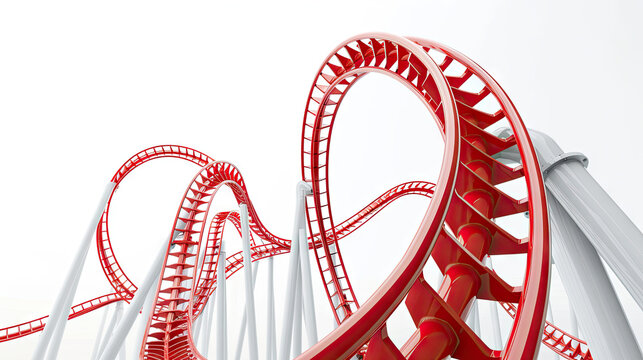 Rollercoaster Isolated on Transparent Background Extremely Detailed 8K