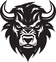 Unleash the Power Black and White Bull Icon with Grit Headstrong and Heartfelt A Bullish Mascot with Personality