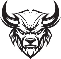 Udderly Unique A Black and White Bull Head with a Difference Charging Forward A Bull Head Icon for Determined Brands