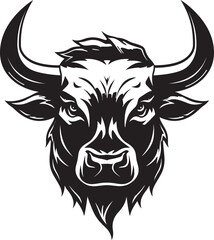 Strength and Stability A Black and White Bull Head for Enduring Brands Resilience and Resolve A Bull Mascot for Overcoming Challenges