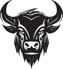 Headstrong and Hoovesome A Bull Mascot with Charm Unleash the Moo mentum A Black and White Bull Icon with Grit