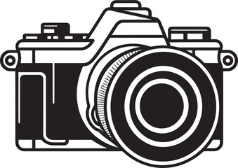 Photojournalists Eye The Black and White Camera Logo for Capturing Reality Minimalist Moments The Lineart Camera Icon for Wedding Photography