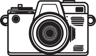 Elevate Your Brand Black and White Camera Logo Shutterbug Chic A Lineart Camera Icon