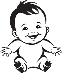Cherub Chuckles Adorable Laughing Icon Little Giggle Graphic Baby Symbol