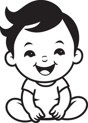 Tiny Laughter Baby Icon in Black Vector Laughing Baby Delight Icon Vector