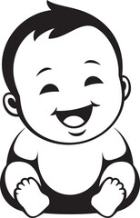 Bubbly Baby Chuckles Symbol Black Design Captivating Baby Smiles Logo Vector Symbol