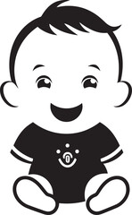 Dynamic Baby Giggles Emblem Black Vector Symbol Wholesome Infant Laughter Icon Cute Graphic Design