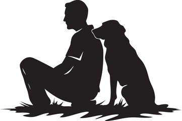 Graphic Paws Iconic Black Logo for Dog and Owner Two of a Kind Vector Design for Dog and Human Connection
