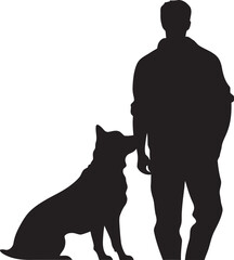 Bonded by Design Vector Logo for Dog and Owner Duo Tailored Tails Iconic Black Logo for Dog and Owner