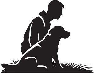 Companion Icons Graphics for Dog and Owner Logo Bonded by Design Vector Design for Dog and Owner Connection