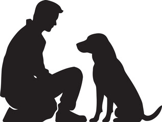 Paws and People Vector Logo Design for Dog and Owner Canine Harmony Icon Graphics for Dog and Human Connection