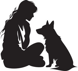 Fototapeta premium Paw sitive Bond Logo Black Icon Design Four Legged Companion Emblem Dog and Owner Vector Graphic