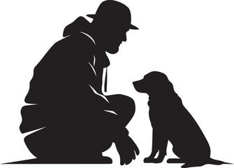 Bonded Buddies Logo Black Icon Design Canine Cohesion Icon Dog and Owner Graphic