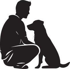 Furry Friends Forever Badge Black Icon Heartfelt Bond Logo Dog and Owner Graphic Design