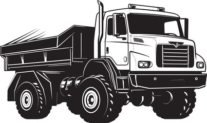 Dump Truck Mastery Industrial Dumper Vector Design Iconic Haulage Black Dump Truck Logo