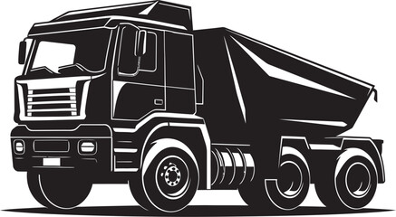 Dump Truck Dynamics Black Vector Design Black Beauty Industrial Iconic Dumper Logo