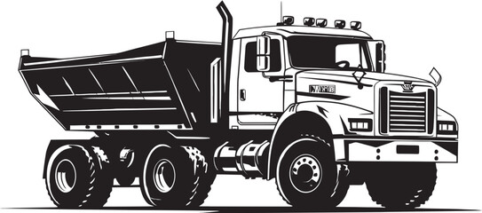 Innovation in Motion Dumper Graphic Vector Strength and Style Dump Truck Logo Design