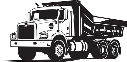 Modern Minimalist Black Logo for Dump Truck Precision Performance Dumper Icon Vector