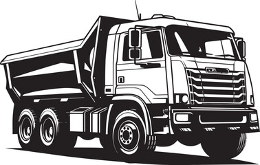 Sleek Strength Dump Truck Graphic Emblem Efficiency in Motion Black Logo for Dump Truck