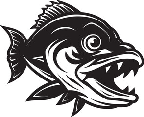 Vector Vibrance Exotic Fish Icon Design Tropical Tranquility Black Fish Logo