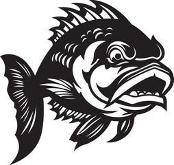 Vector Verve Black Tropical Fish Design Island Impressions Exotic Fish Logo