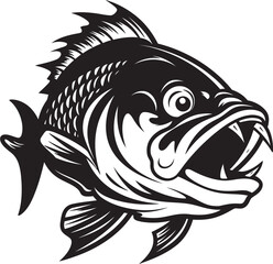 Marine Majesty Tropical Fish Icon Vector Tropic Tides Black Logo Graphics