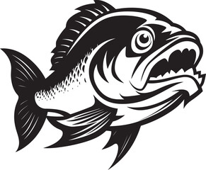 Naklejka premium Abyssal Terror Black Mascot Design Icon Sinister Swim Feared Fish Vector Logo