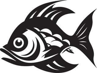Tropical Temptations Black Logo Design Vector Verve Exotic Fish Icon