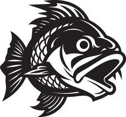 Vector Vitality Exotic Fish Logo Tropical Tranquility Black Iconic Fish Graphics