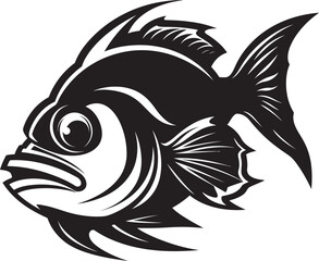Ocean Odyssey Tropical Fish Logo Vector Tropical Triumph Black Iconic Fish Design
