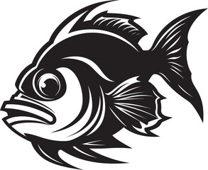 Fototapeta premium Ocean Odyssey Tropical Fish Logo Vector Tropical Triumph Black Iconic Fish Design