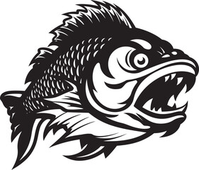 Vector Vitality Tropical Fish Logo Icon Ocean Opulence Black Exotic Fish Vector