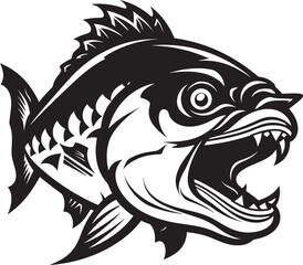 Vector Vitality Fish Logo Design Graphics Tropic Tranquility Tropical Fish Black Icon
