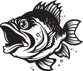 Ocean Odyssey Exotic Fish Vector Icon Tropical Trends Black Iconic Fish Icon