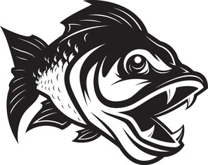 Vector Vibrancy Black Tropical Fish Vector Ocean Odyssey Tropical Fish Icon Design