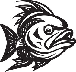 Sapphire Seas Vector Iconic Fish Design Paradise Piscine Tropical Fish Black Logo